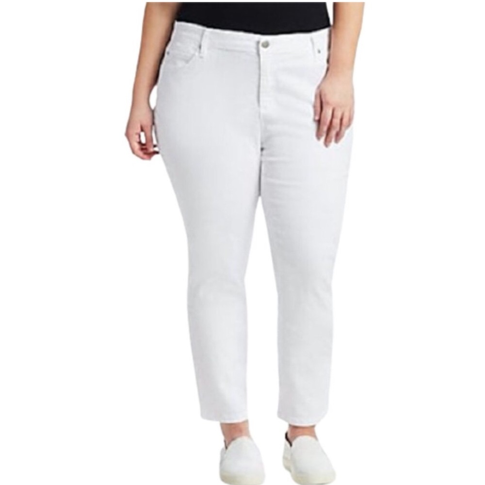 Eileen Fisher White Denim Jeans Organic Cotton Plus Size 24 NWT